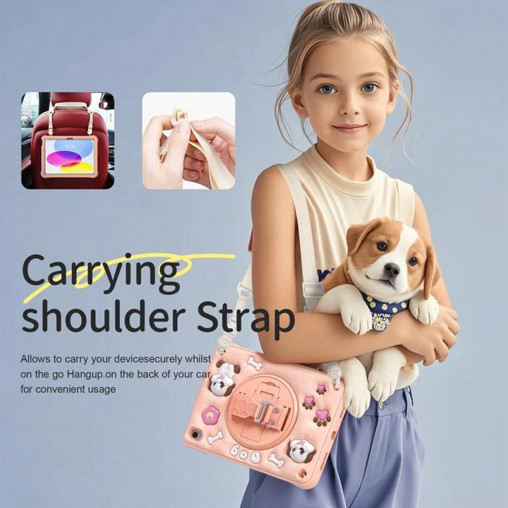 Dog Rotation Kickstand Silicone Hybrid PC Tablet Case, For iPad 2025 / 2022, For iPad Air 11 2025 / 2024 / Pro 11 2022, For iPad Pro 11 2024, For iPad 10.2 2021 / 2020 / 2019