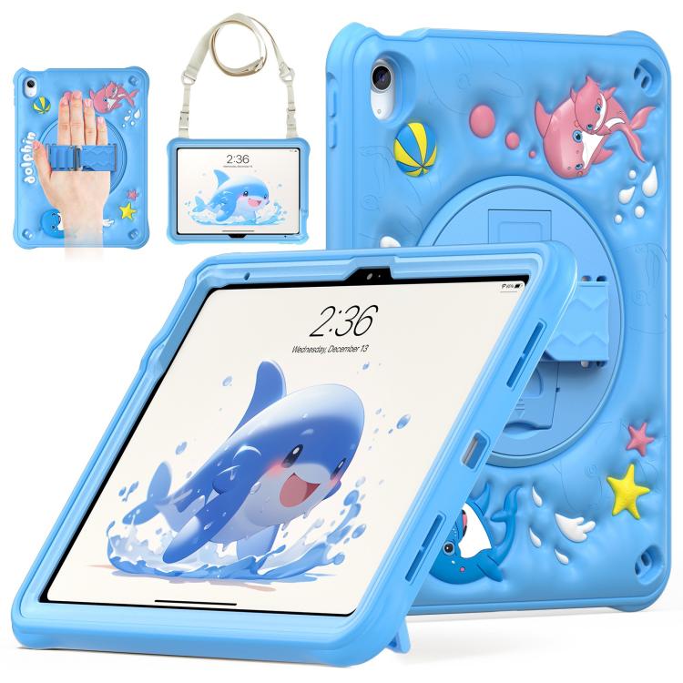 Dolphin Rotation Kickstand Silicone Hybrid PC Tablet Case, For iPad 2025 / 2022, For iPad Air 11 2025 / 2024 / Pro 11 2022, For iPad Pro 11 2024, For iPad 10.2 2021 / 2020 / 2019