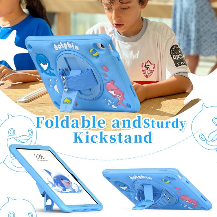 Dolphin Rotation Kickstand Silicone Hybrid PC Tablet Case, For iPad 2025 / 2022, For iPad Air 11 2025 / 2024 / Pro 11 2022, For iPad Pro 11 2024, For iPad 10.2 2021 / 2020 / 2019