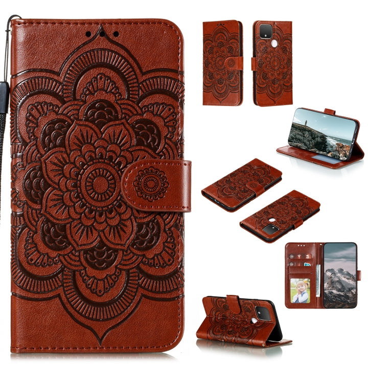 Mandala Embossing Pattern Horizontal Flip PU Leather Case with Holder & Card Slots & Walle & Lanyard, For Google Pixel 5, For Google Pixel 4a 5G, For Google Pixel 5 XL / Pixel 5 XL