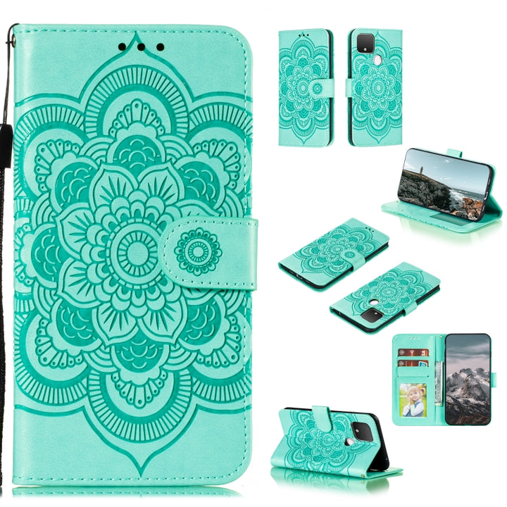 Mandala Embossing Pattern Horizontal Flip PU Leather Case with Holder & Card Slots & Walle & Lanyard, For Google Pixel 5, For Google Pixel 4a 5G, For Google Pixel 5 XL / Pixel 5 XL