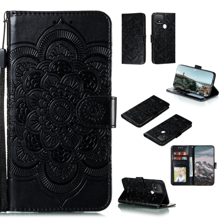 Mandala Embossing Pattern Horizontal Flip PU Leather Case with Holder & Card Slots & Walle & Lanyard, For Google Pixel 5, For Google Pixel 4a 5G, For Google Pixel 5 XL / Pixel 5 XL