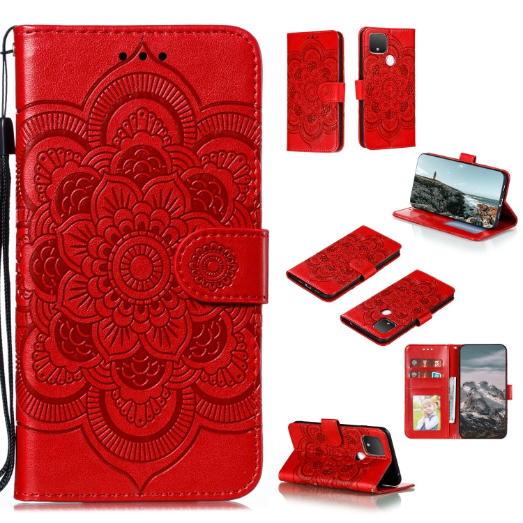 Mandala Embossing Pattern Horizontal Flip PU Leather Case with Holder & Card Slots & Walle & Lanyard, For Google Pixel 5, For Google Pixel 4a 5G, For Google Pixel 5 XL / Pixel 5 XL