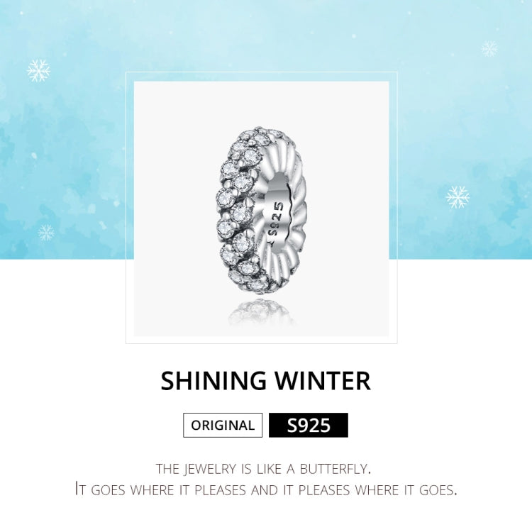 S925 Sterling Silver Shining Winter Zircon Beads DIY Bracelet Necklace Accessories, Shining Winter