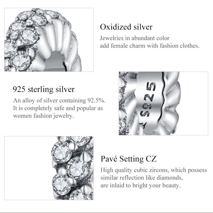 S925 Sterling Silver Shining Winter Zircon Beads DIY Bracelet Necklace Accessories, Shining Winter