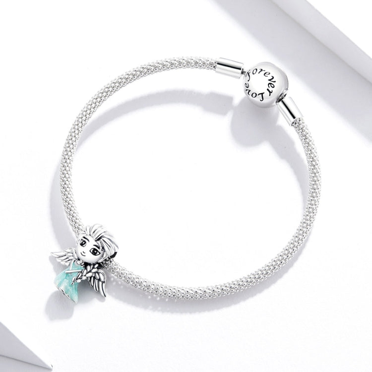 S925 Sterling Silver Snowflake Elf Girl Beads DIY Bracelet Necklace Accessories, Elf Girl