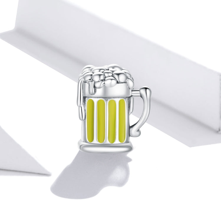 S925 Sterling Silver Beer Mug Beads DIY Bracelet Necklace Accessories, Beer Mug