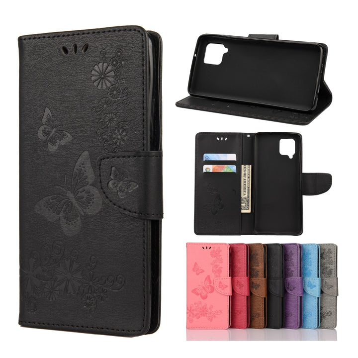 Butterflies Embossing Horizontal Flip Leather Case with Holder & Card Slots & Wallet, For Samsung Galaxy A42 5G, For Nokia 2.4