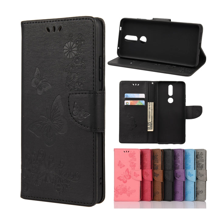 Butterflies Embossing Horizontal Flip Leather Case with Holder & Card Slots & Wallet, For Samsung Galaxy A42 5G, For Nokia 2.4