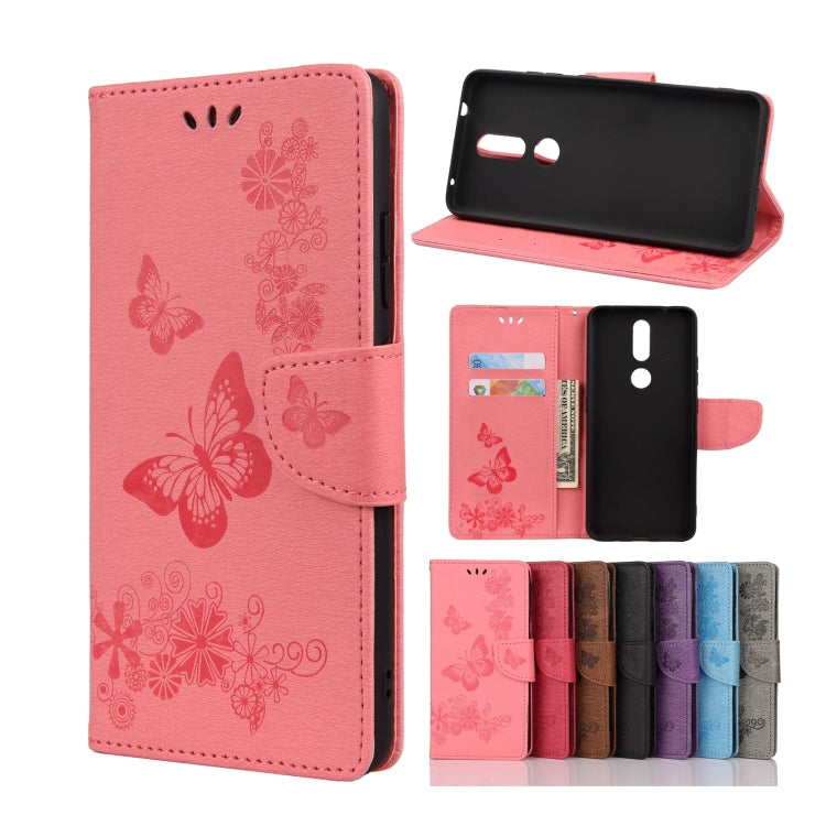 Butterflies Embossing Horizontal Flip Leather Case with Holder & Card Slots & Wallet, For Samsung Galaxy A42 5G, For Nokia 2.4