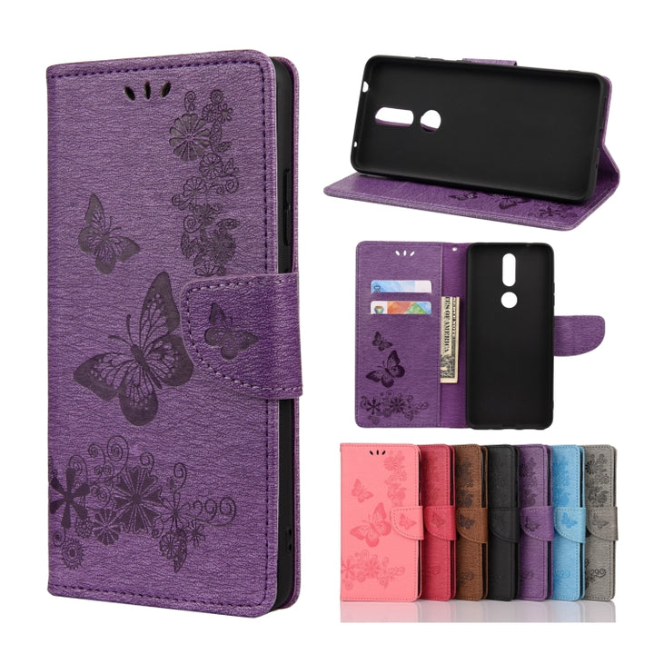 Butterflies Embossing Horizontal Flip Leather Case with Holder & Card Slots & Wallet, For Samsung Galaxy A42 5G, For Nokia 2.4