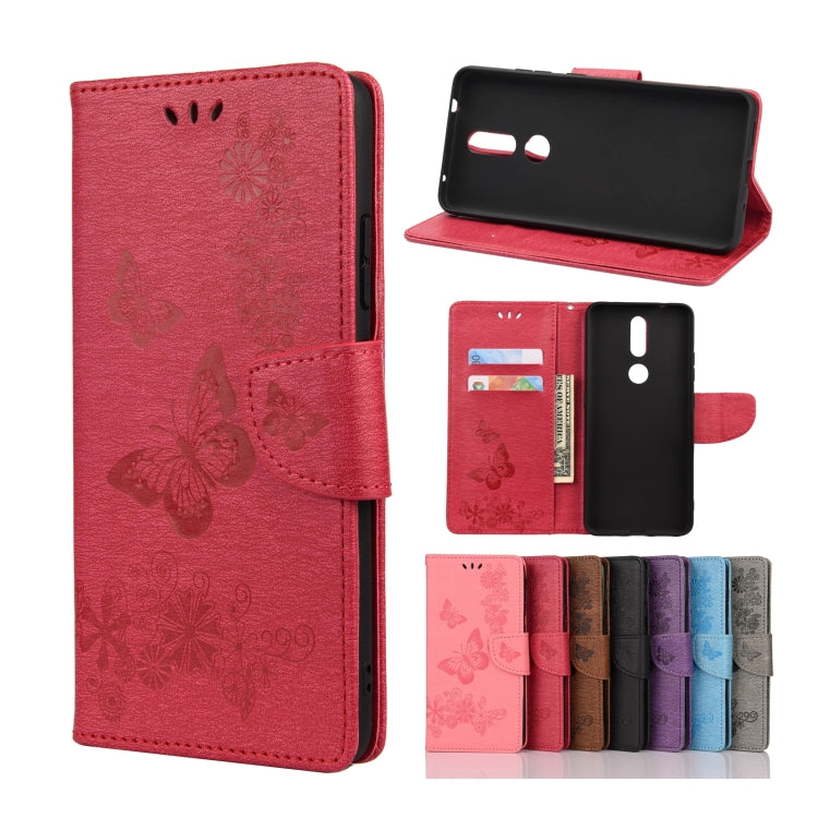 Butterflies Embossing Horizontal Flip Leather Case with Holder & Card Slots & Wallet, For Samsung Galaxy A42 5G, For Nokia 2.4