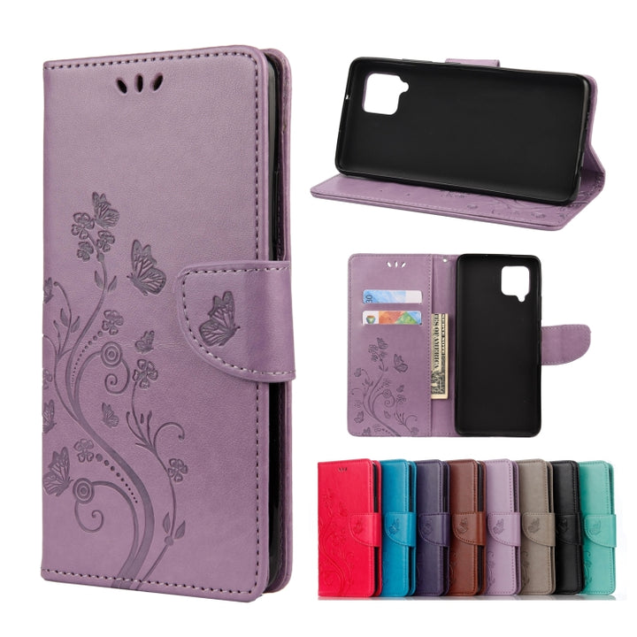 Butterfly Flower Pattern Horizontal Flip Leather Case with Holder & Card Slots & Wallet, For Samsung Galaxy A42 5G, For Nokia 2.4