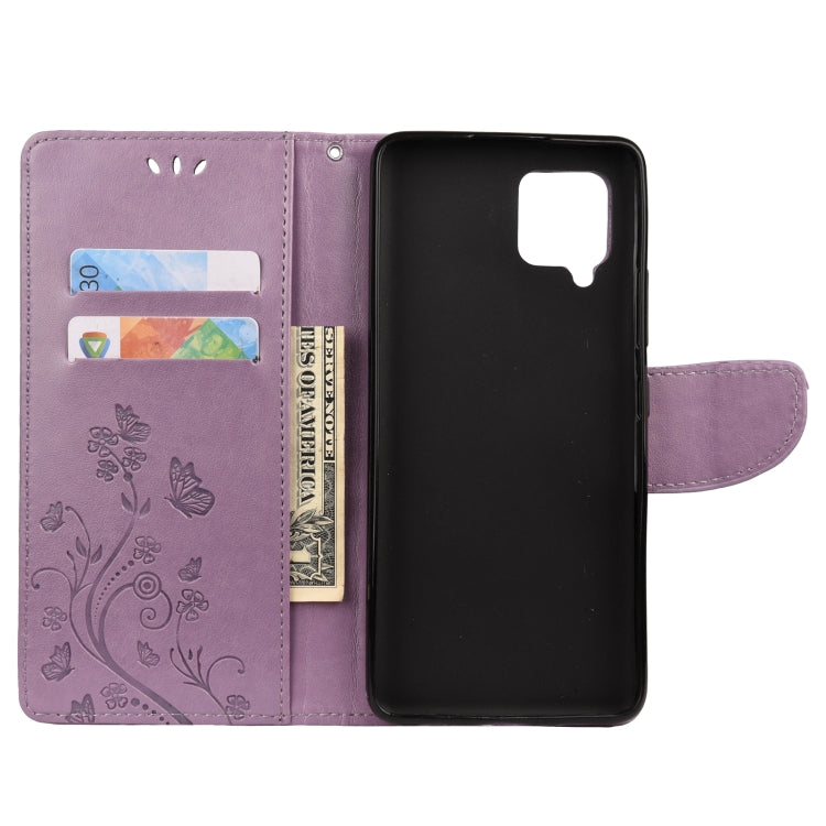 Butterfly Flower Pattern Horizontal Flip Leather Case with Holder & Card Slots & Wallet, For Samsung Galaxy A42 5G, For Nokia 2.4