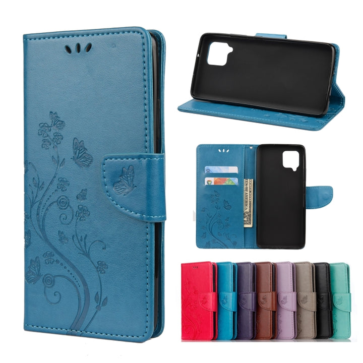 Butterfly Flower Pattern Horizontal Flip Leather Case with Holder & Card Slots & Wallet, For Samsung Galaxy A42 5G, For Nokia 2.4