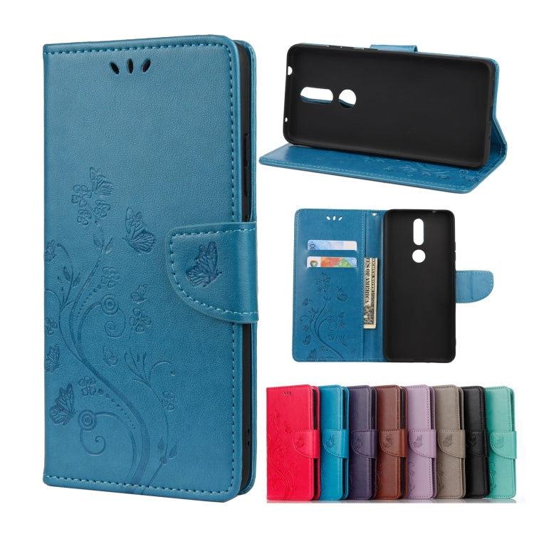 Butterfly Flower Pattern Horizontal Flip Leather Case with Holder & Card Slots & Wallet, For Samsung Galaxy A42 5G, For Nokia 2.4