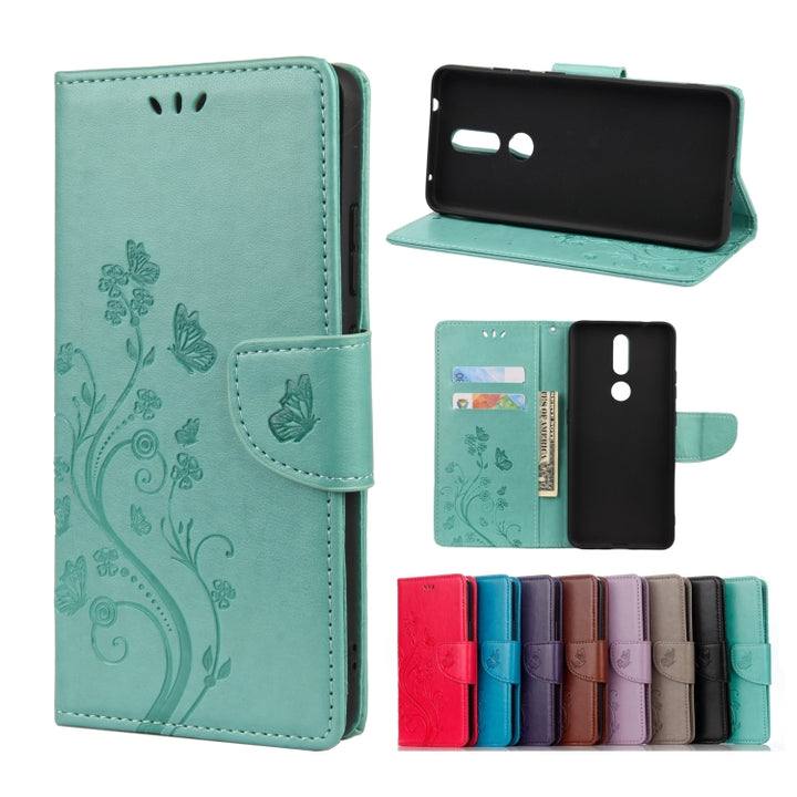 Butterfly Flower Pattern Horizontal Flip Leather Case with Holder & Card Slots & Wallet, For Samsung Galaxy A42 5G, For Nokia 2.4