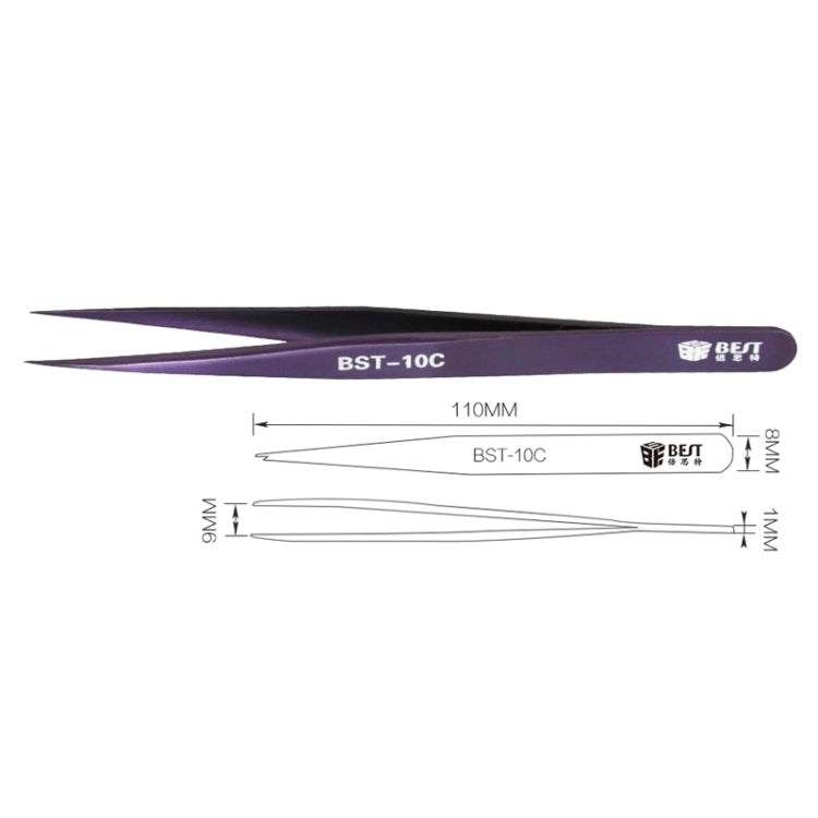 BEST BST-10C  Extra Fine Point Color Eyebrow Tweezer, BST-10C