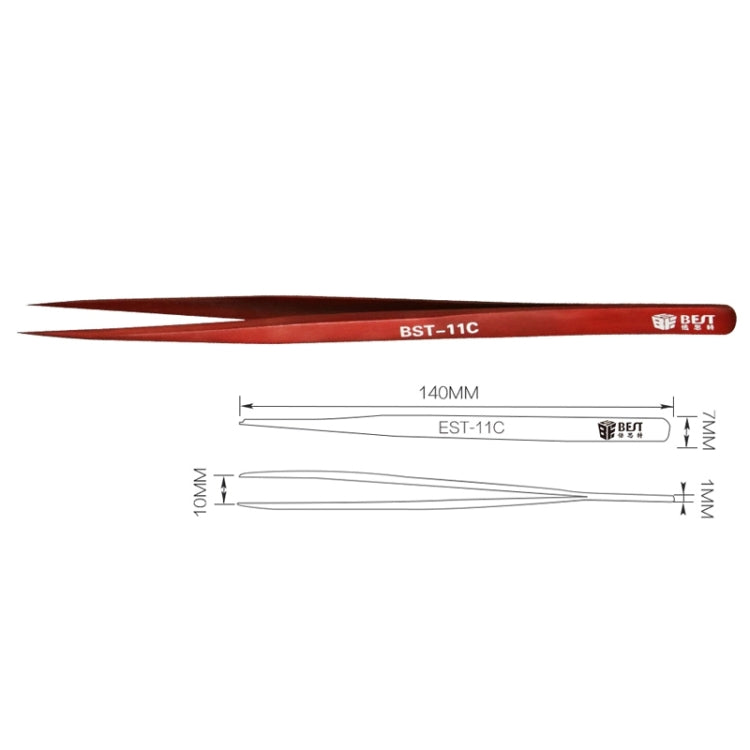 BEST BST-11C Extra Fine Point  Color Eyebrow Tweezer, BST-11C