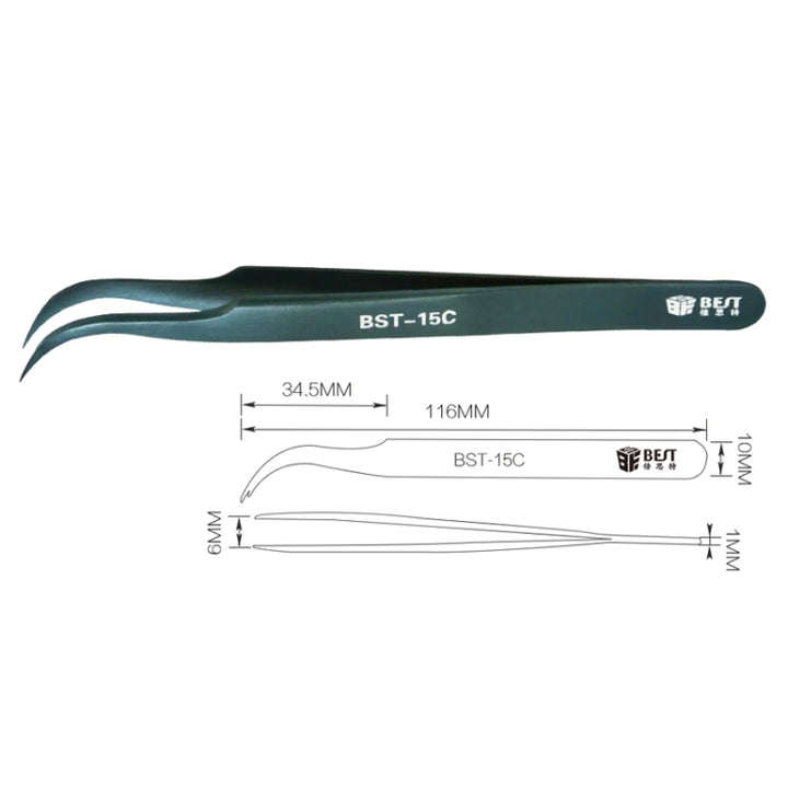 BEST BST-15C  Color Eyelash tweezers, BST-15C