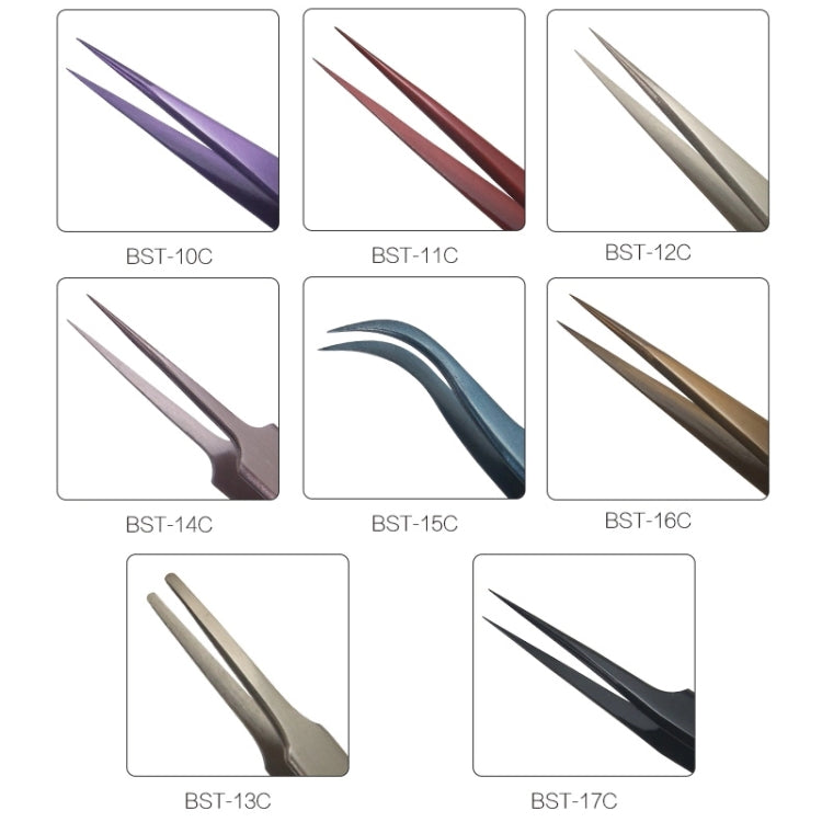 BEST BST-15C  Color Eyelash tweezers, BST-15C