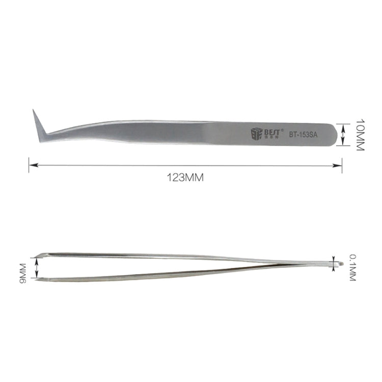 BEST BST-153SA Stainless Steel Curved For Eyelash Extension Makeup Tools