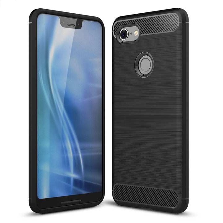 Brushed Texture Carbon Fiber Shockproof TPU Case for Google Pixel 3 XL, For Google Pixel 3 XL, Google Pixel 3 XL