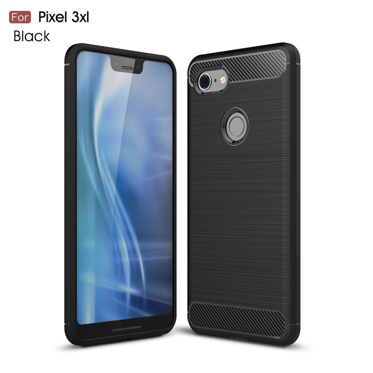 Brushed Texture Carbon Fiber Shockproof TPU Case for Google Pixel 3 XL, For Google Pixel 3 XL, Google Pixel 3 XL