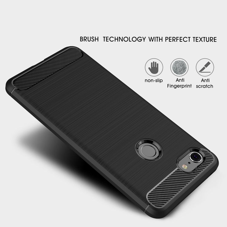 Brushed Texture Carbon Fiber Shockproof TPU Case for Google Pixel 3 XL, For Google Pixel 3 XL, Google Pixel 3 XL