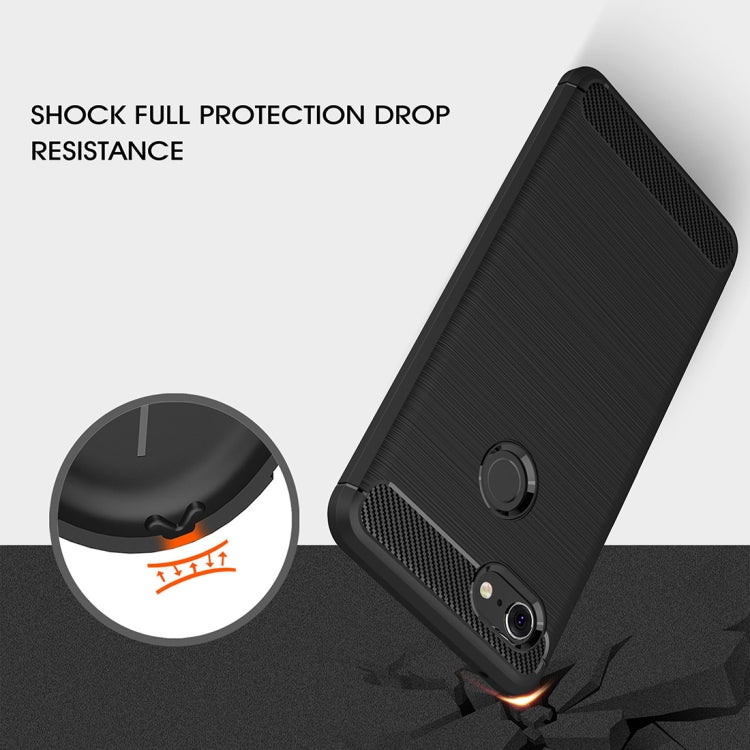 Brushed Texture Carbon Fiber Shockproof TPU Case for Google Pixel 3 XL, For Google Pixel 3 XL, Google Pixel 3 XL