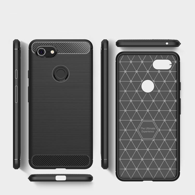 Brushed Texture Carbon Fiber Shockproof TPU Case for Google Pixel 3 XL, For Google Pixel 3 XL, Google Pixel 3 XL