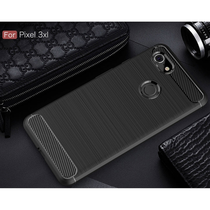 Brushed Texture Carbon Fiber Shockproof TPU Case for Google Pixel 3 XL, For Google Pixel 3 XL, Google Pixel 3 XL