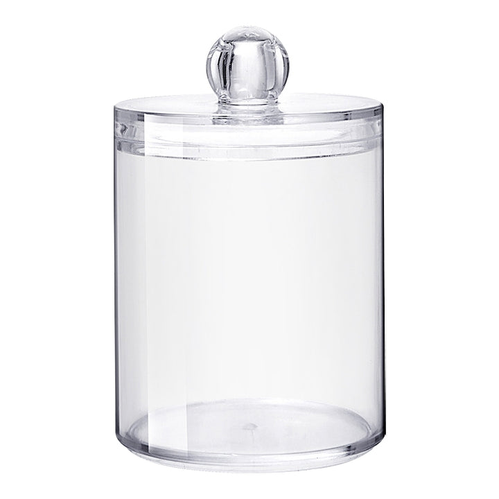 Transparent Round Plastic Cosmetic Box Cotton Swab Storage Box, Cotton Swab Box