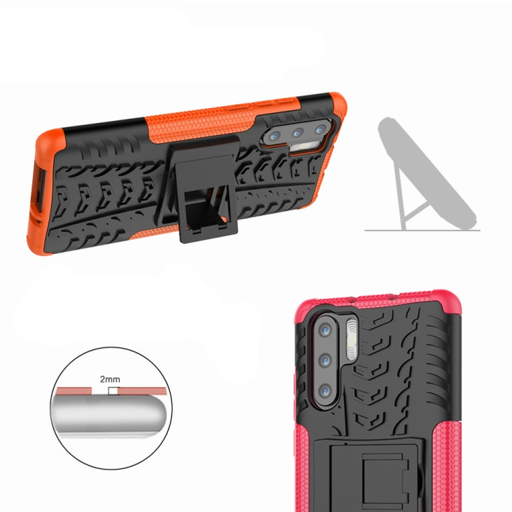 Tire Texture TPU+PC Shockproof Case for Huawei P30 Pro, with Holder, For Huawei P30 Pro