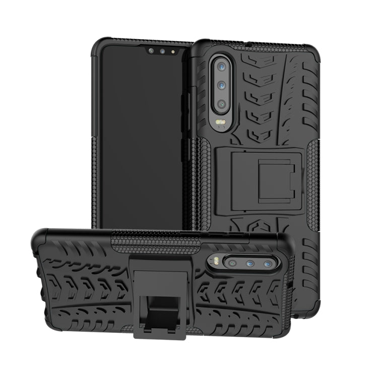 Tire Texture TPU+PC Shockproof Case for Huawei P30, with Holder, For Huawei P30