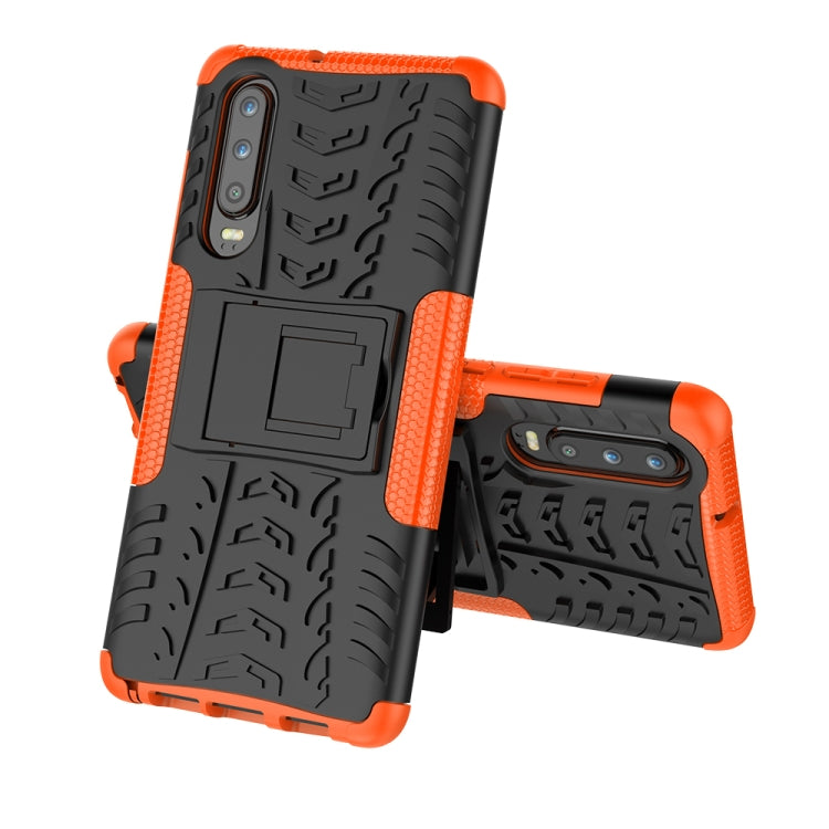 Tire Texture TPU+PC Shockproof Case for Huawei P30, with Holder, For Huawei P30