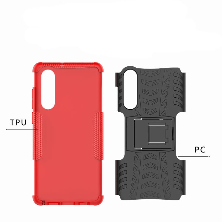 Tire Texture TPU+PC Shockproof Case for Huawei P30, with Holder, For Huawei P30