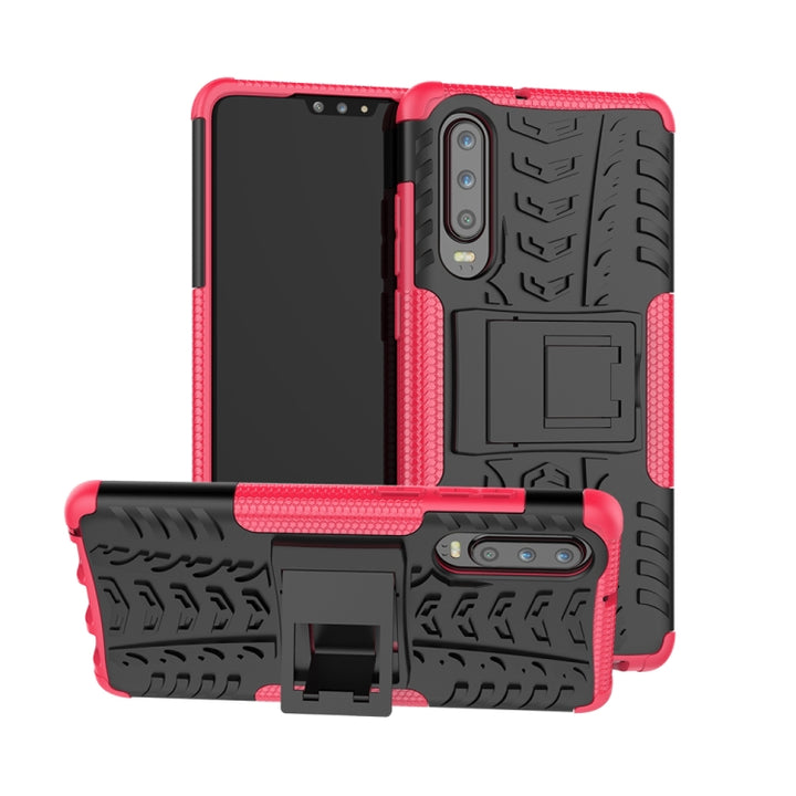 Tire Texture TPU+PC Shockproof Case for Huawei P30, with Holder, For Huawei P30