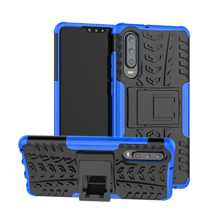 Tire Texture TPU+PC Shockproof Case for Huawei P30, with Holder, For Huawei P30