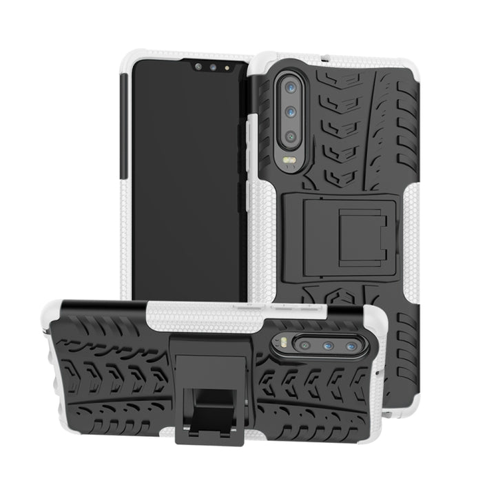 Tire Texture TPU+PC Shockproof Case for Huawei P30, with Holder, For Huawei P30