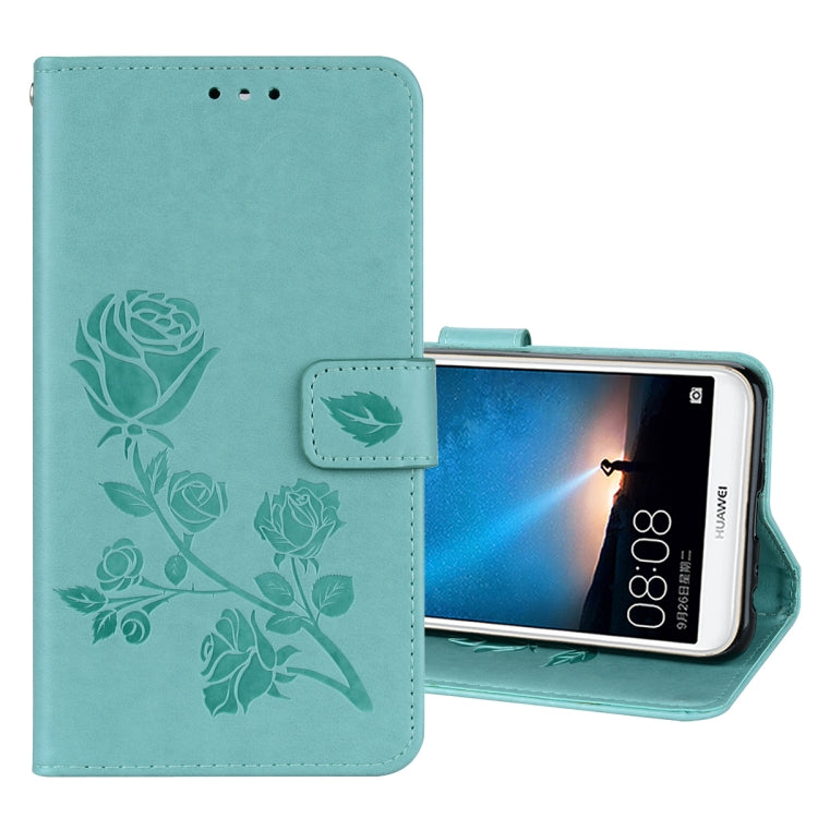 For Huawei Mate 10 Lite Rose Embossed Horizontal Flip Environmental PU Leather Case with Holder & Card Slots & Wallet, For Huawei Mate 10 Lite, For Mate 10 Lite, For HAW0148_B1, Huawei Mate 10 Lite