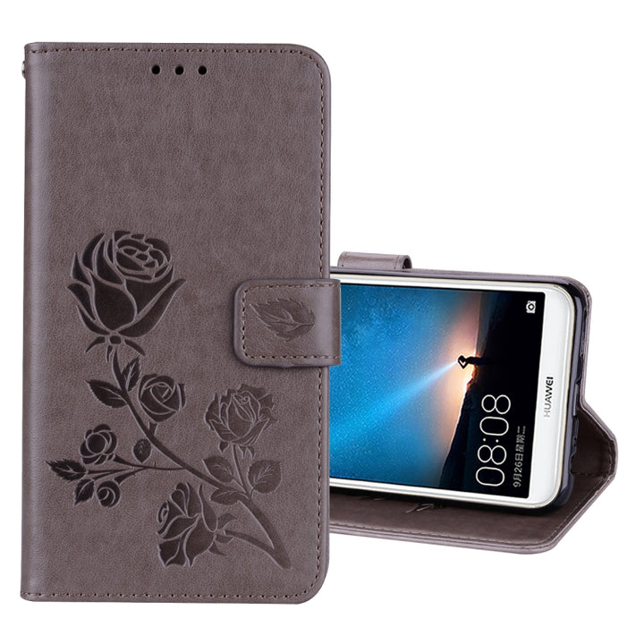 For Huawei Mate 10 Lite Rose Embossed Horizontal Flip Environmental PU Leather Case with Holder & Card Slots & Wallet, For Huawei Mate 10 Lite, For Mate 10 Lite, For HAW0148_B1, Huawei Mate 10 Lite