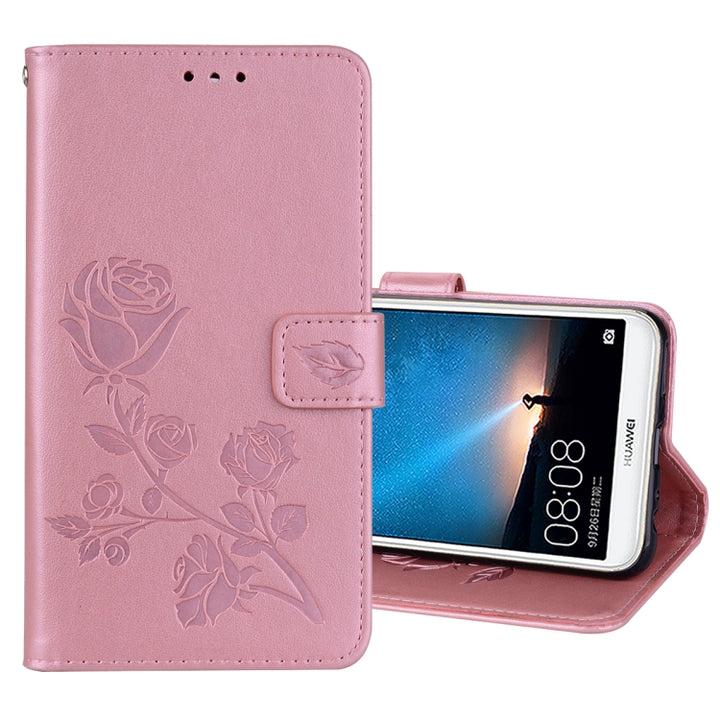 For Huawei Mate 10 Lite Rose Embossed Horizontal Flip Environmental PU Leather Case with Holder & Card Slots & Wallet, For Huawei Mate 10 Lite, For Mate 10 Lite, For HAW0148_B1, Huawei Mate 10 Lite