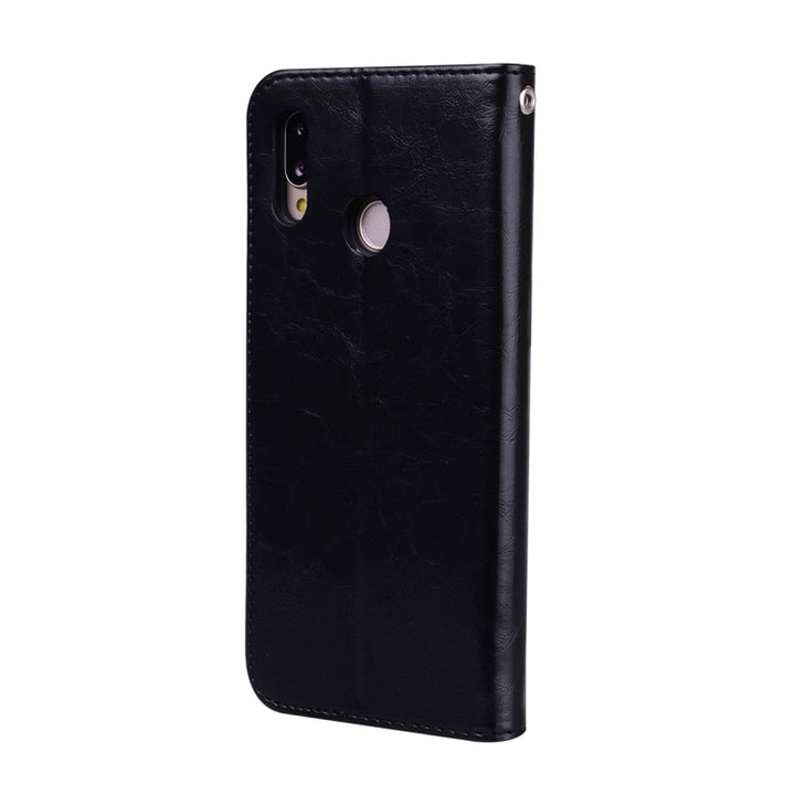 For Huawei P20 Lite Business Style Oil Wax Texture Horizontal Flip Leather Case with Holder & Card Slots & Wallet, For Huawei P20 Lite