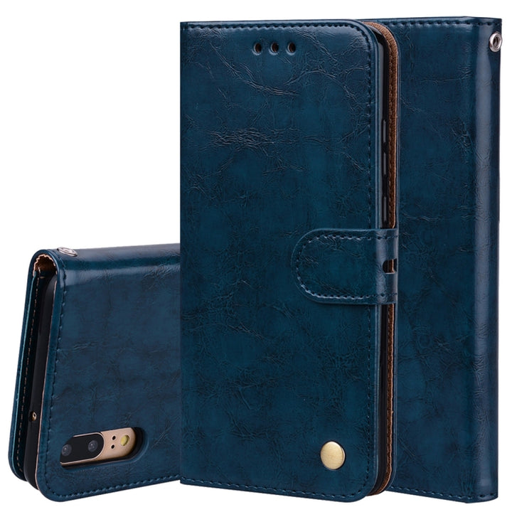 For Huawei P20 Lite Business Style Oil Wax Texture Horizontal Flip Leather Case with Holder & Card Slots & Wallet, For Huawei P20 Lite