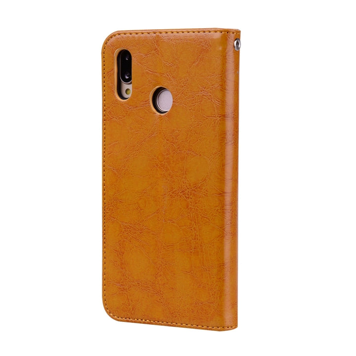 For Huawei P20 Lite Business Style Oil Wax Texture Horizontal Flip Leather Case with Holder & Card Slots & Wallet, For Huawei P20 Lite