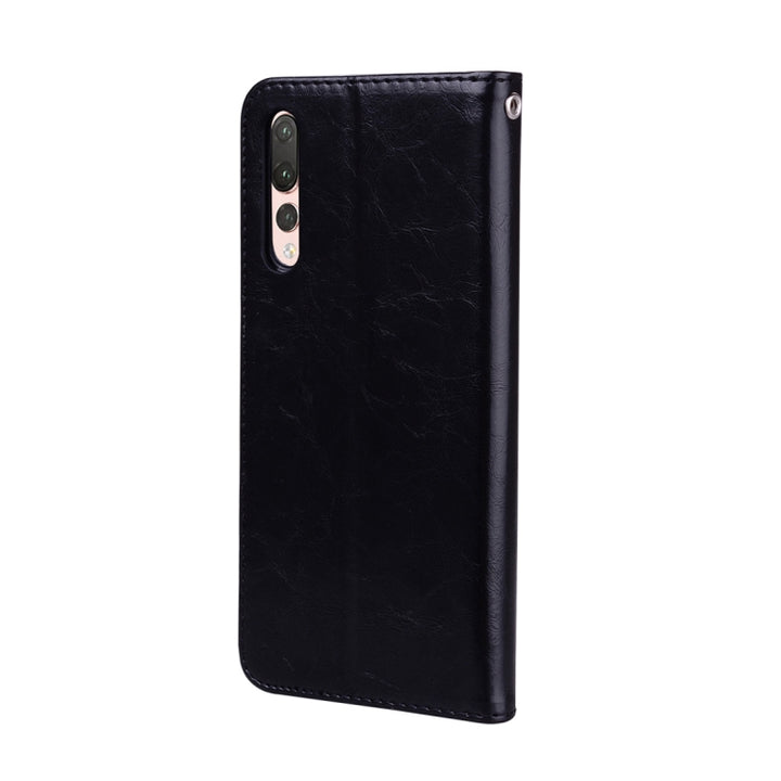 For Huawei P20 Pro Business Style Oil Wax Texture Horizontal Flip Leather Case with Holder & Card Slots & Wallet, For Huawei P20 Pro