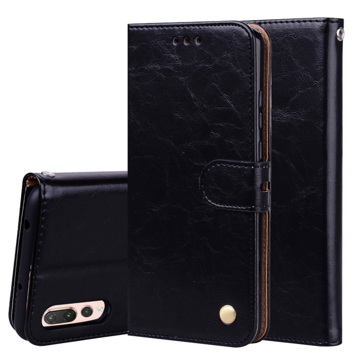 For Huawei P20 Pro Business Style Oil Wax Texture Horizontal Flip Leather Case with Holder & Card Slots & Wallet, For Huawei P20 Pro