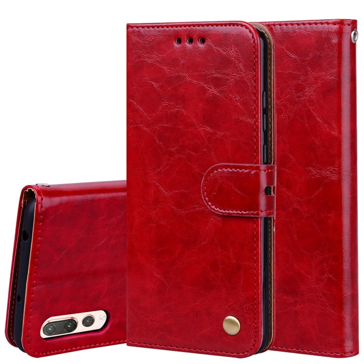 For Huawei P20 Pro Business Style Oil Wax Texture Horizontal Flip Leather Case with Holder & Card Slots & Wallet, For Huawei P20 Pro