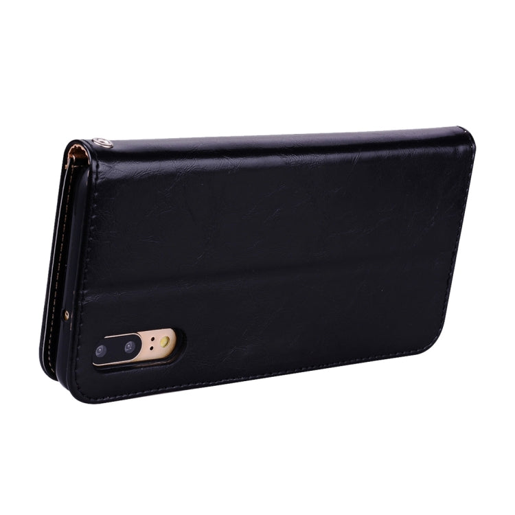 For Huawei P20 Business Style Oil Wax Texture Horizontal Flip Leather Case with Holder & Card Slots & Wallet, For Huawei P20